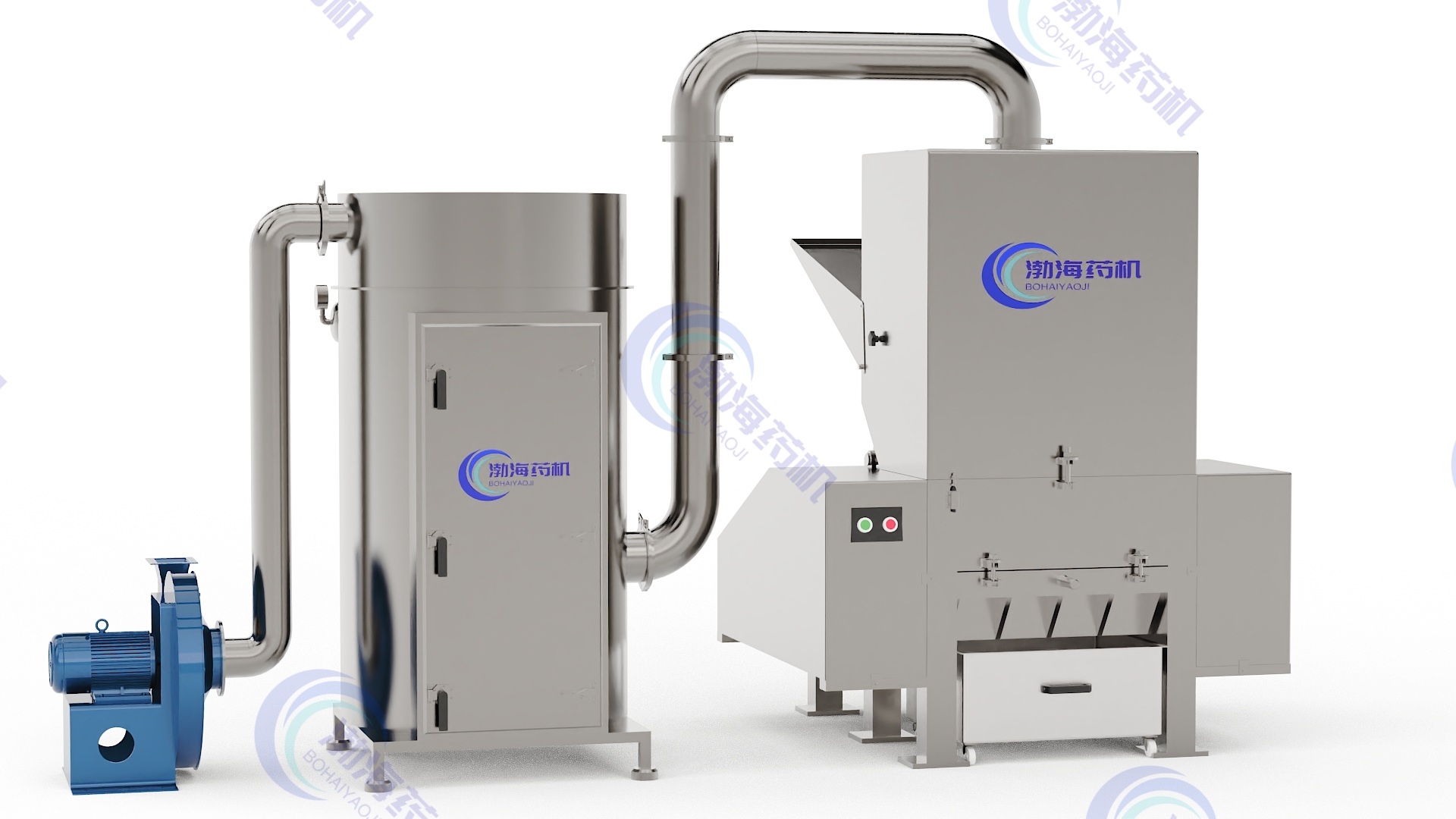 一款可以處理95%以上中藥材的無塵強力破碎機